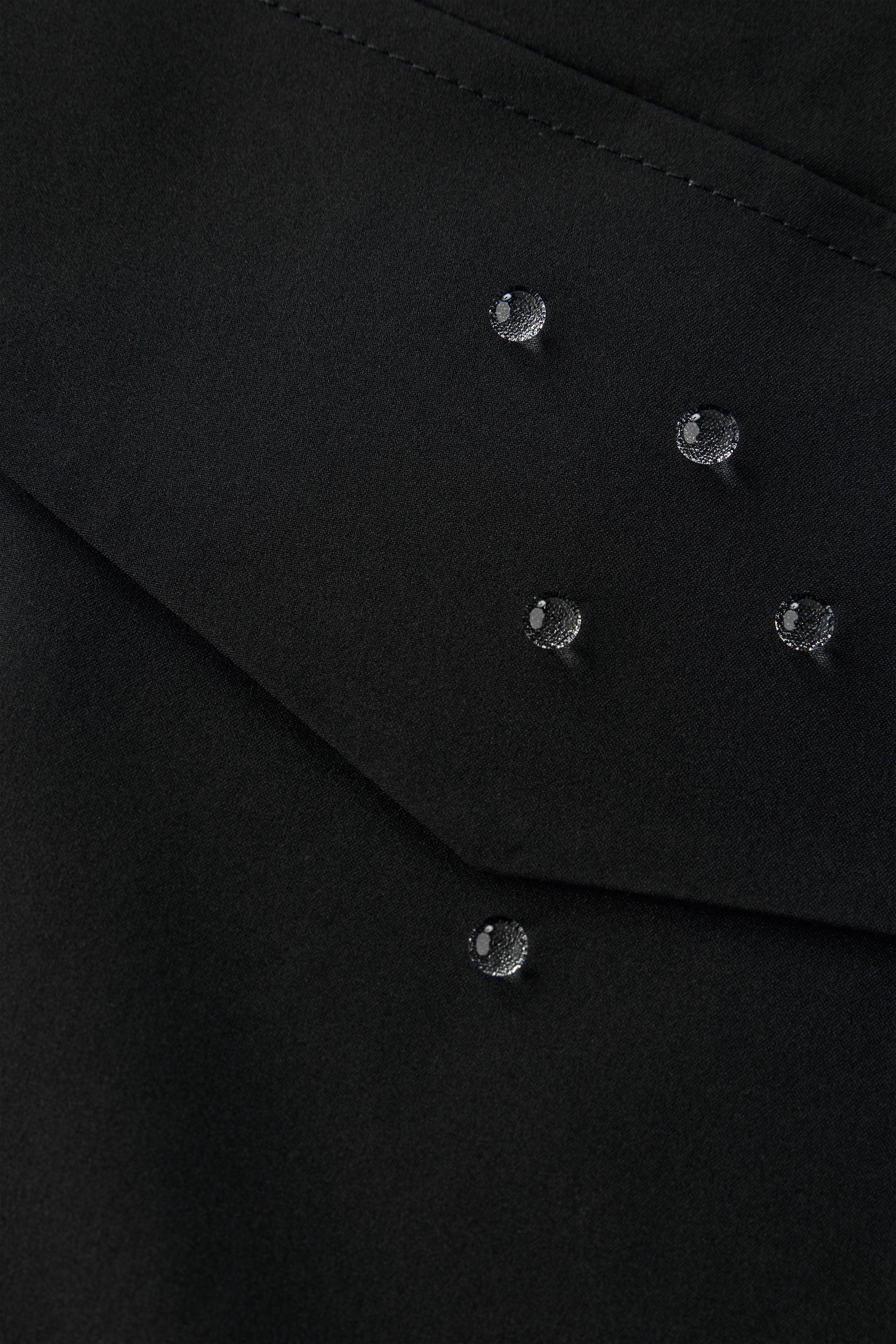 LONG WATER REPELLENT FEATHER DOWN PUFFER COAT WITH REMOVABLE FAUX FUR TRIM HOODIE